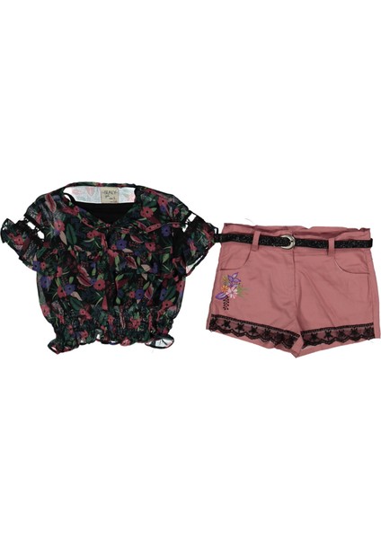 Çiçekli Şortlu Kız Takım fiyatları