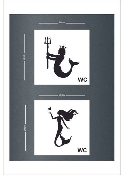 Wc Yönlendirme Yazısı Kadın Erkek Ikili Set 20X20 cm Dakota Levha fiyatları