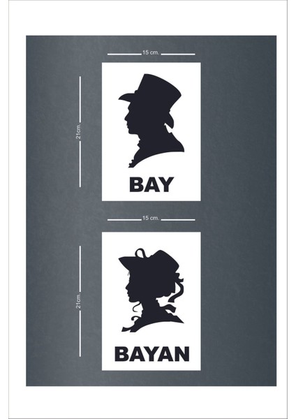 Wc Yönlendirme Yazısı Kadın Erkek Ikili Set 21X15 cm Dakota Levha fiyatları