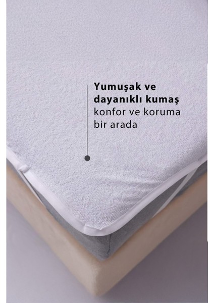 Unicolor Köşe Lastikli Sıvı Geçirmez Alez Sessiz ve Nefes Alabilir Yatak Koruyucu