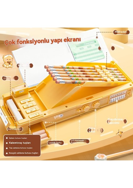 Şifre Kilidi Çok Fonksiyonlu Kırtasiye Kutusu Çok Katmanlı Organ Kalem Kutusu Yüksek Değerli Çift Katmanlı Kalem Kutusu (Yurt Dışından) indirimleri
