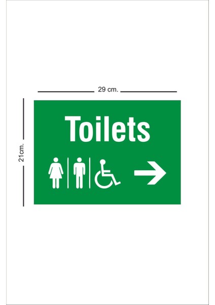 Wc Yönlendirme Yazısı Kadın Erkek 21X29 cm Dakota Levha