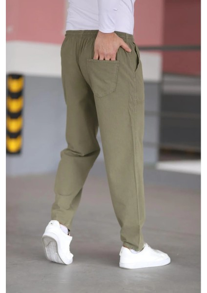 Haki Erkek Yazlık Keten Pantolon - Geniş Beden Seçeneği fiyatları