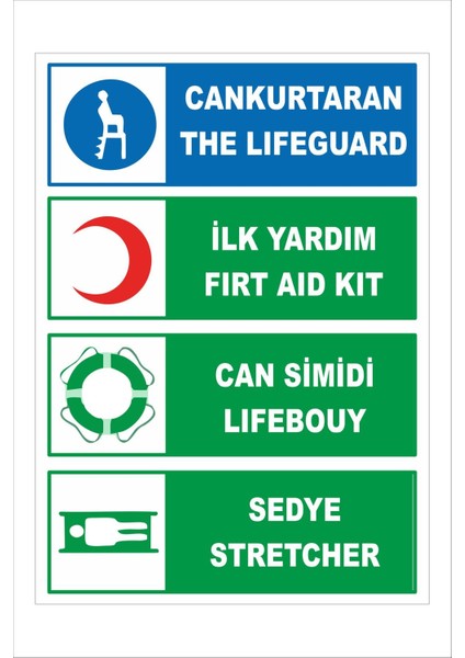 Cankurtaran Ilkyardım Cansimidi Sedye 25X35CM Dakota Iş Güvenliği Uyarı Ikaz Levhası