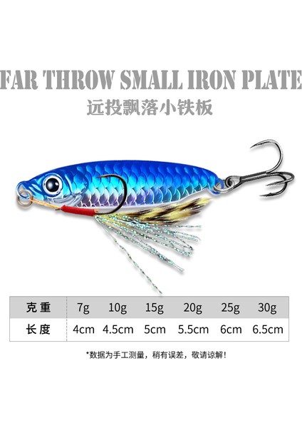 Balık Pulu Desen Yol Cazibesi Uzun Döküm Aşağı Yüzen Mavi Küçük Demir Plaka Payetler Cazibesi Deniz Balıkçılığı Sahte Yem Yol Cazibesi (Yurt Dışından)