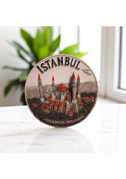 Istanbul Seramik Tabak Duvar Masa Süsü Dekor 18 cm Kırmızı