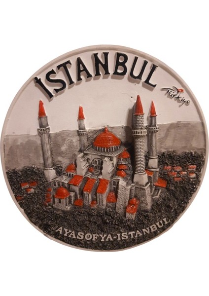 Istanbul Seramik Tabak Duvar Masa Süsü Dekor 18 cm Kırmızı
