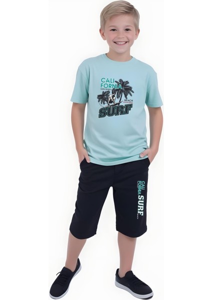 Erkek Çocuk Yazlık Surf Baskılı Alt-Üst Takım