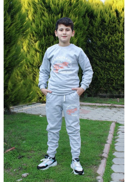 3'lü Erkek Çocuk 96-Trex-Düz Model Eşofman Takımı