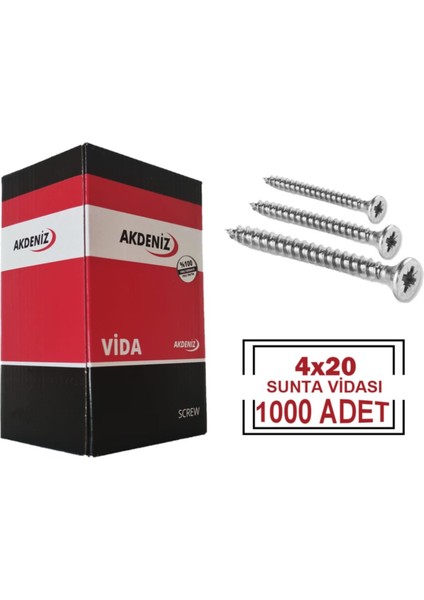 4X20 Sunta Vidası (1000 Adet)