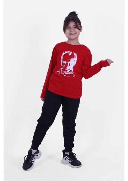 Atatürk Baskılı Imzalı Uzun Kollu Unisex Takım
