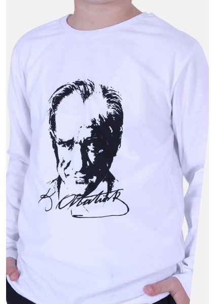 Atatürk Baskılı Uzun Kollu Alt-Üst Çocuk Takım