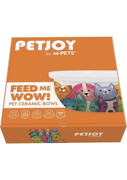 Petjoy Feedme Bowl Seramik Mama Kabı Mix Color 300 ml