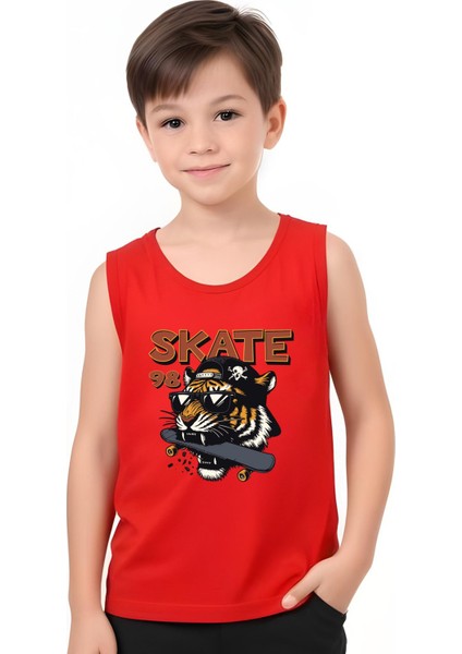 Erkek Çocuk Baskılı Sıfır Kol Skate Crunch Alt-Üst Takım