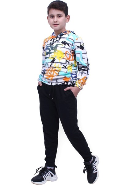 Desenli, Kapüşonlu, Unisex Sweatshirt-Eşofman Alt Üst Takım 2 Iplik fiyatları