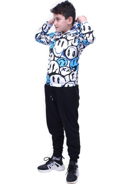 Desenli, Kapüşonlu, Unisex Sweatshirt-Eşofman Alt Üst Takım 2 Iplik fırsatları