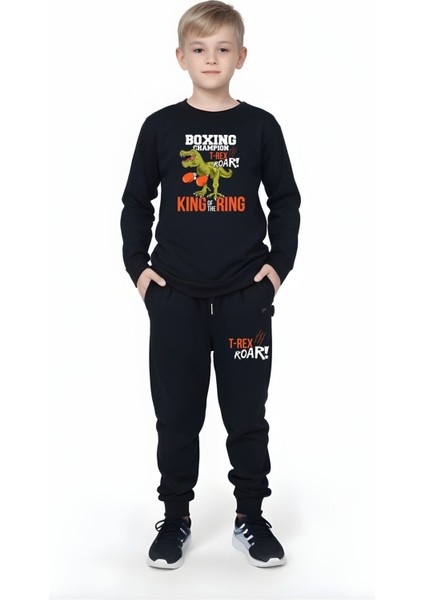 Erkek Çocuk T-Rex Roar Yuvarlak Yaka Alt-Üst Pijama Takımı
