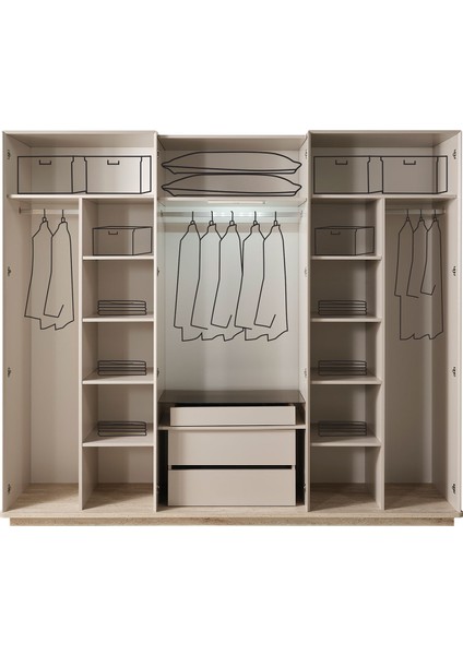 Stella 6 Kapılı Gardrop fiyatları