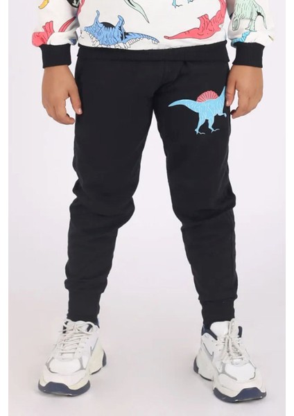 Erkek Çocuk Yuvarlak Yaka Dinazor Baskılı Alt-Üst Pijama Takımı