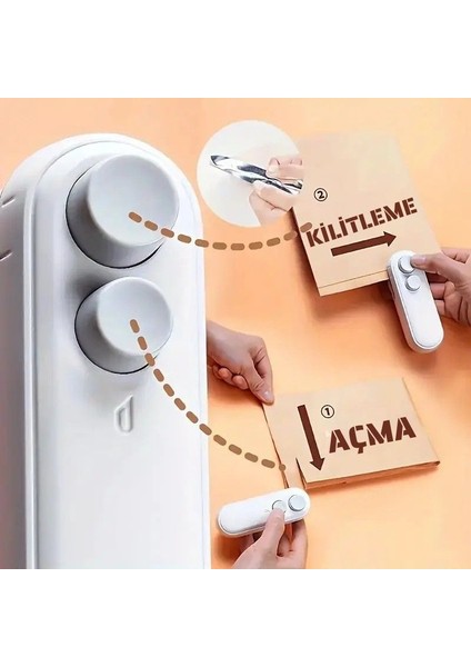 Taşınabilir USB Şarjlı Poşet Mühürleme Makinesi Isıtma ve Kesimli