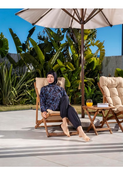 Hızlı Kuruyan Paraşüt Kumaş Desenli Tesettür Mayo - 2537 indirimleri