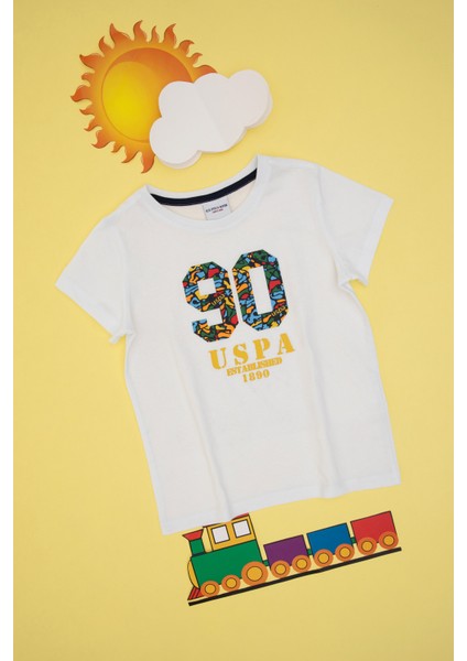 Erkek Çocuk Beyaz Tişört 50307268-VR013