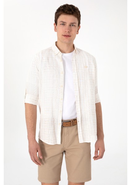 Erkek Taş Gömlek Desenli 50300444-VR049