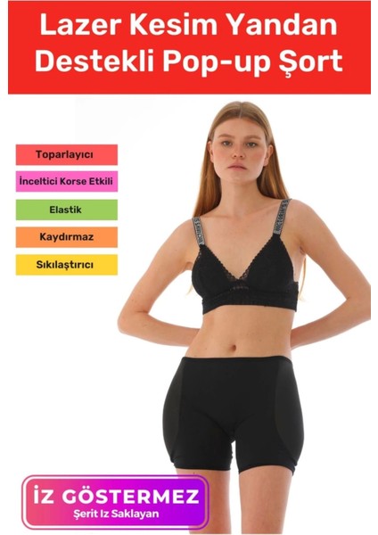 Özel Üretim Toparlayıcı Iz Göstermeyen Şekillendirici Yandan Destekli Pop-Up Şort