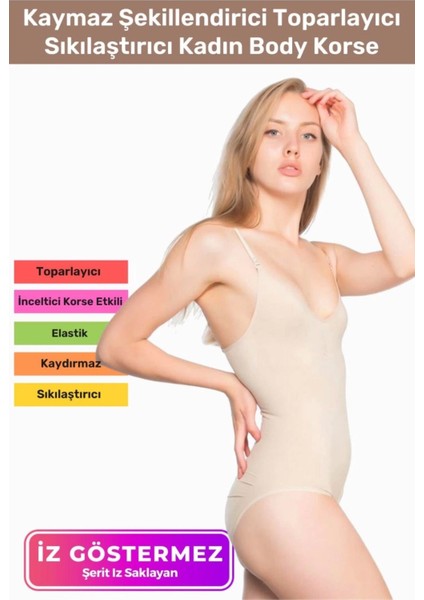 Özel Üretim Iz Göstermeyen Kaymaz Şekillendirici Toparlayıcı Kadın Body Korse