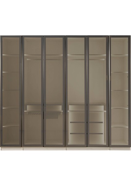 Cardiff 6 Kapılı Gardrop - Reflekte Kapaklı