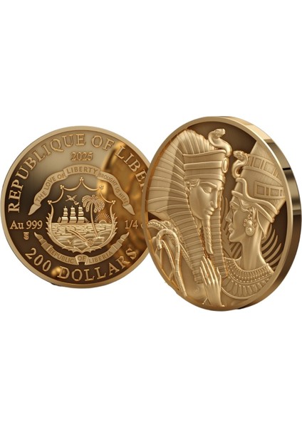 Agakulche Amenhotep Nefertiti 1/4 Ons Altın Sikke Coin modelleri