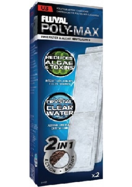 Fluval U3 Filtre Clearmax Kartuş, 2 Li Paket Nrmsa