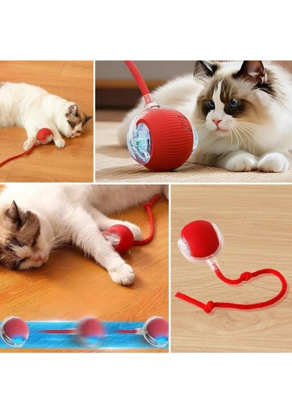 Şarjlı Otomatik Hareketli Kedi Köpek Için 360 Derece Dönen Interaktif Akıllı Oyun Topu