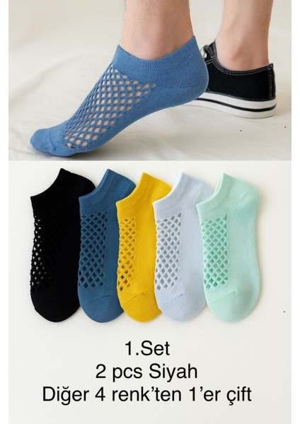 Fileli Patik Kadın Çorabı 6 Çift 2. Set