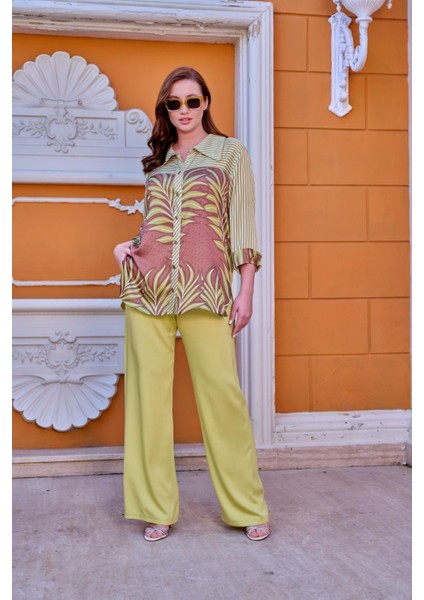 Büyük Beden Empirme Baskılı Gömlek