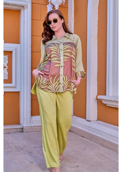 Büyük Beden Empirme Baskılı Gömlek fiyatları