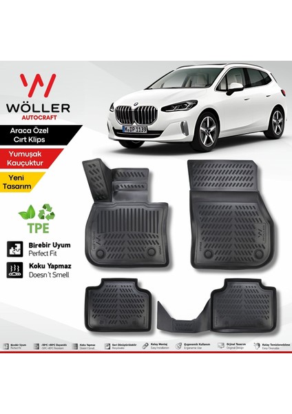 Bmw 2 Serisi Paspas Active Tourer 2022 Sonrası Uyumlu 3D Havuzlu Wöller Paspas