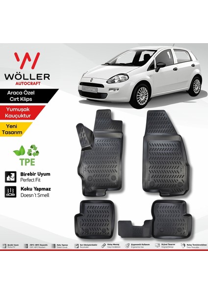 Fiat Punto Paspas 2005 2018 Arası Uyumlu 3D Havuzlu Paspas