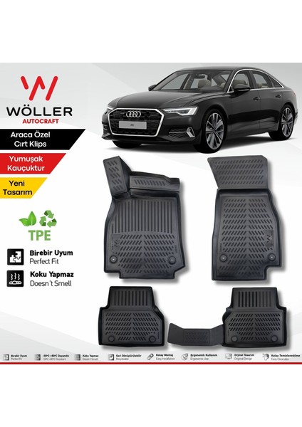 Audi A6 Paspas 2018 2025 Arası Uyumlu 3D Havuzlu Wöller Paspas