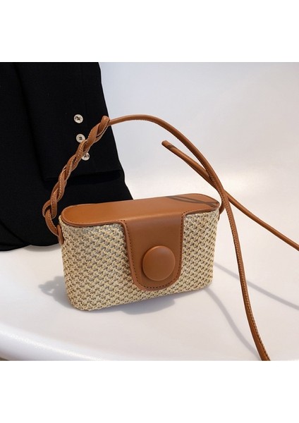 Hasır Kutu Çanta Moda Omuz Messenger Kadın Çantası (Yurt Dışından)