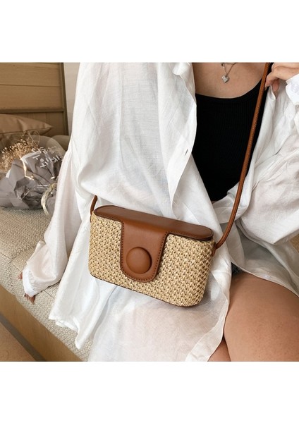 Hasır Kutu Çanta Moda Omuz Messenger Kadın Çantası (Yurt Dışından)