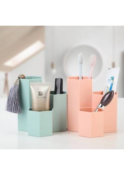 Çok Fonksiyonlu Ofis Kırtasiye Kalem Tutucu, Masaüstü Kozmetik Sonlandırma Kutusu, Öğrenci Masaüstü 3-Bölümlü Kalem Kova Saklama Kutusu (Yurt Dışından) fırsatları
