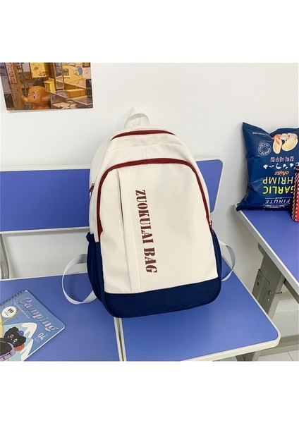 Büyük Kapasiteli Okul Çantası Kadın Japon Çok Yönlü Ortaokul Öğrencileri Lise Öğrencileri Kore Versiyonu Kampüs Kontrast Renkli Sırt Çantası Seyahat Sırt Çantası (Yurt Dışından)