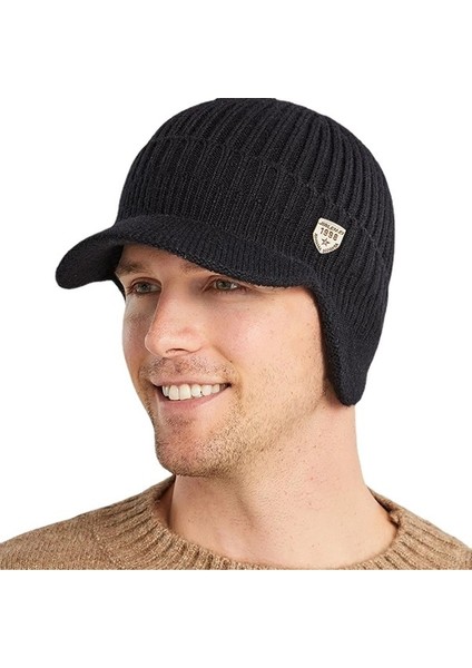 Erkekler Kış Örme Şapka Açık Bisiklet Kulak Koruma Sıcaklık Kap (Yurt Dışından)