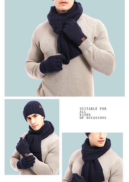 Erkek ve Kadın Kışlık Sıcak Ekose Şapka, Atkı ve Eln Üç Parçalı Set (Yurt Dışından) fırsatları