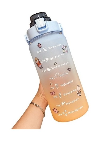 2000 ml Büyük Kapasiteli Spor Su Şişesi (Yurt Dışından)