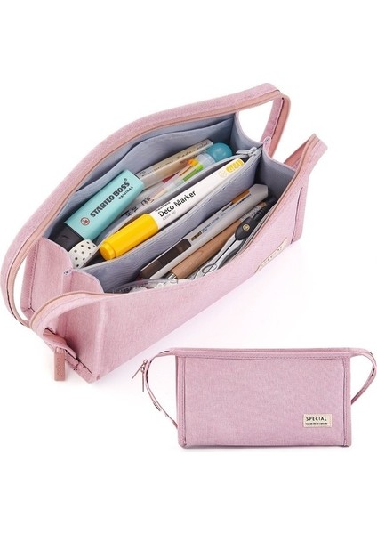 Çift Taraflı Saplı Kalem Çantası Kalem Kutusu Büyük (Yurt Dışından) fiyatları