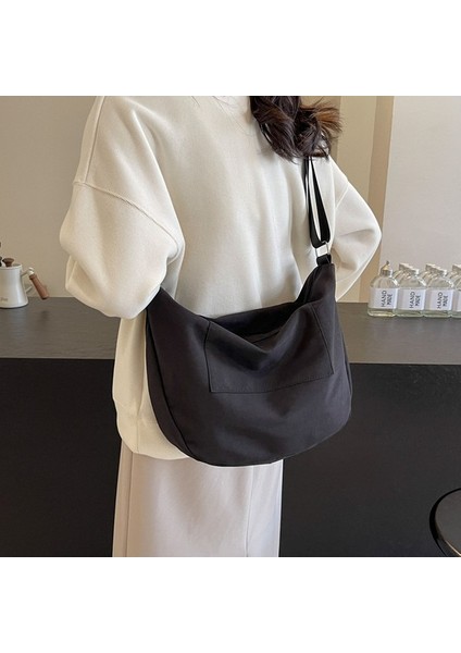 Kadınlar Için Çantalar Yeni Stil Tek Omuz Crossbody Çanta Büyük Kapasiteli Tote Kadın Çantası Düz Renk Kamp Çok Yönlü Naylon Çanta Moda (Yurt Dışından)