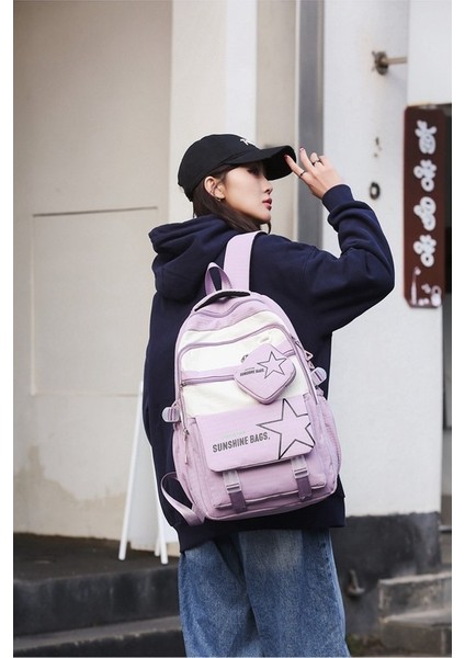 Eşli Moda Sırt Çantası/ortaokul Lise Büyük Kapasiteli Öğrenci Okul Çantası/hafif Yük Azaltma Üniversite Sırt Çantası, DL105 (Yurt Dışından) modelleri