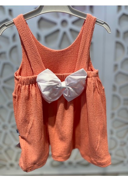 Baskılı Fiyonklu Elbise Hasır Şapka Takım Kız Çocuk modelleri